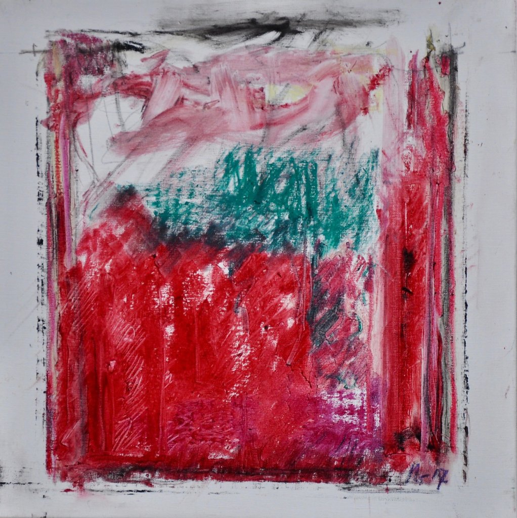 "Rouge 4" 2019 Huile/toile 40x40cm 
